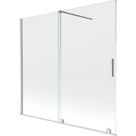 Mexen Velar paravan de cadă cu 2 uși glisante 170 x 150 cm, transparent, nichel periat - 896-170-000-01-97