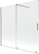 Mexen Velar paravan de cadă cu 2 uși glisante 170 x 150 cm, transparent, nichel periat - 896-170-000-01-97