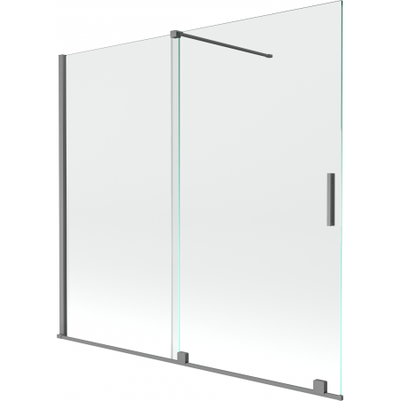 Mexen Velar 2-szárnyú toló zuhanyfal 170 x 150 cm, átlátszó, pisztolyfém - 896-170-000-01-95