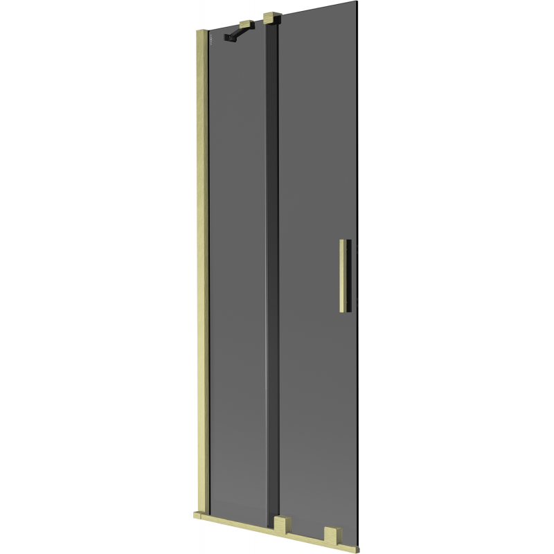 Paravan cadă culisant cu 2 panouri Mexen Velar 70 x 150 cm, grafit, auriu periat - 896-070-000-41-55