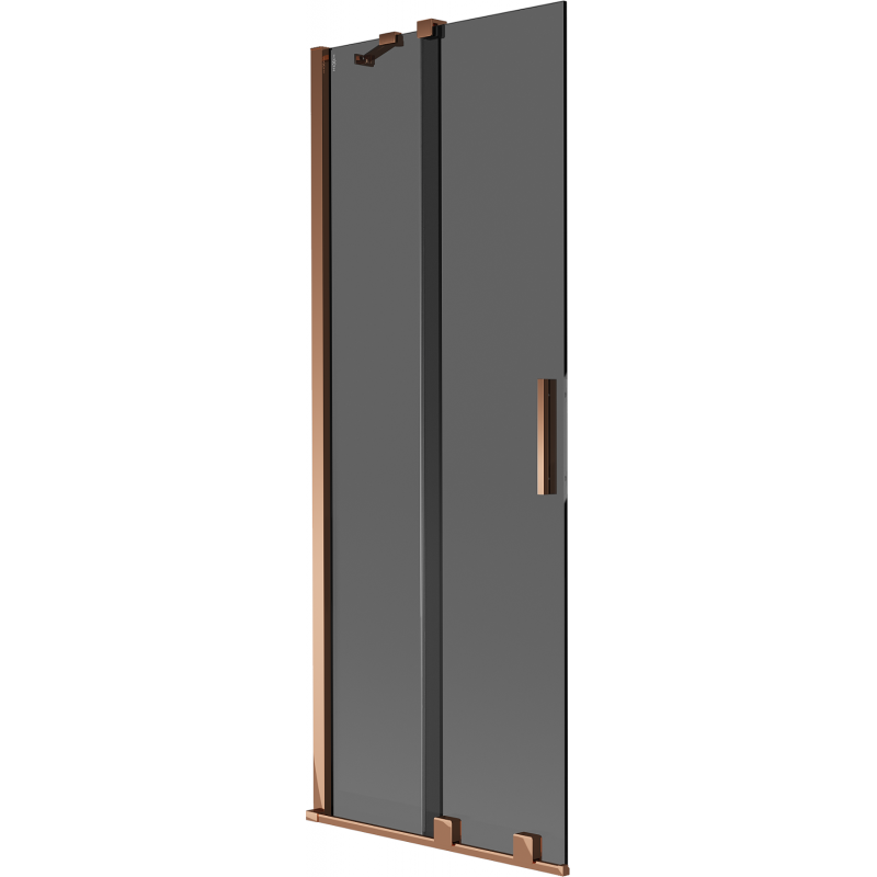 Paravan cadă Mexen Velar cu 2 uși glisante 70 x 150 cm, grafit, aur roz - 896-070-000-41-60