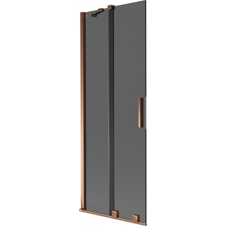 Paravan cadă Mexen Velar cu 2 uși glisante 70 x 150 cm, grafit, aur roz - 896-070-000-41-60