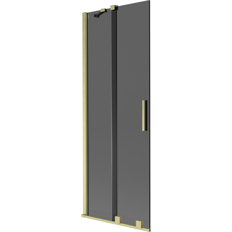 Mexen Velar paravan de baie cu 2 uși glisante 75 x 150 cm, grafit, auriu periat - 896-075-000-41-55