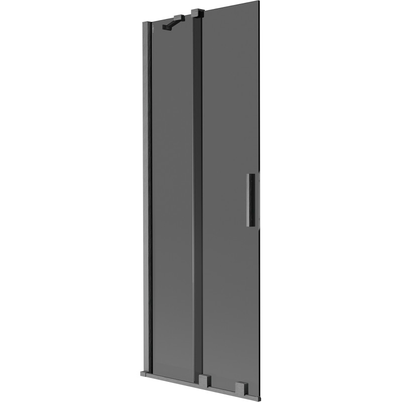 Mexen Velar Mexen Velar - kétszárnyú, összecsukható fürdőkádparaván 75 x 150 cm, grafit, csiszolt gun gray