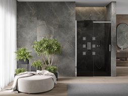Mexen Omega tolóajtós zuhanyajtó 120 cm, grafit, króm - 825-120-000-01-40
