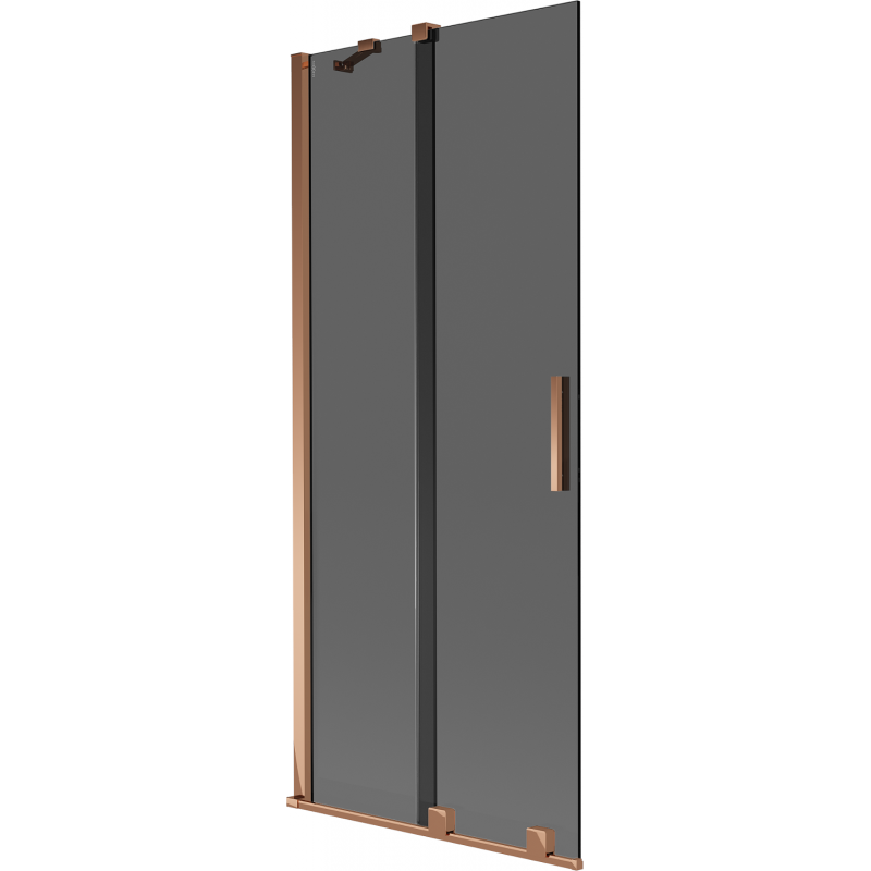 Mexen Velar kádparaván 2-szárnyú tolóajtó 80 x 150 cm, grafit, rózsaarany - 896-080-000-41-60