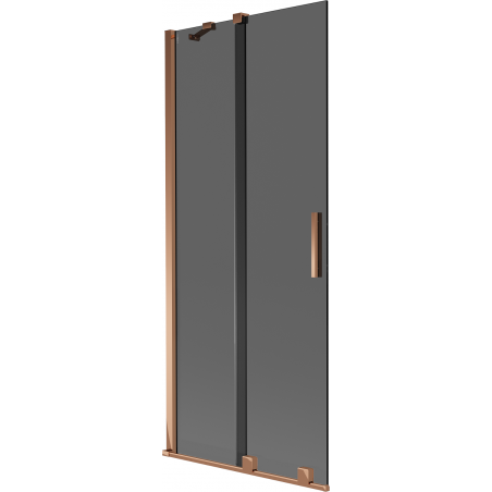 Mexen Velar 2-szárnyú tolható kádparaván 80 x 150 cm, grafit, rózsaarany - 896-080-000-41-60