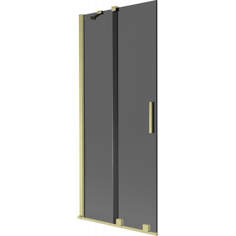 Mexen Velar paravan cadă cu 2 uși glisante 85 x 150 cm, grafit, auriu periat - 896-085-000-41-55