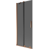 Mexen Velar paravan cadă de baie 2-panouri glisante 85 x 150 cm, grafit, aur roz - 896-085-000-41-60