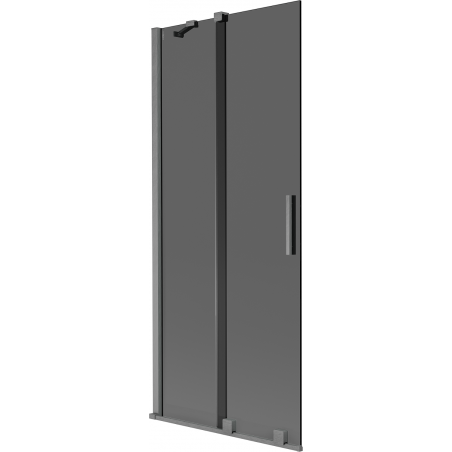 Mexen Velar kádparaván 2 szárnyú tolóajtós 85 x 150 cm, grafit, gun gray csiszolt - 896-085-000-41-66