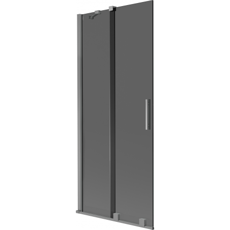 Mexen Velar kétszárnyú, 2-részes zuhanyfal 85 x 150 cm, grafit, gun metal - 896-085-000-41-95