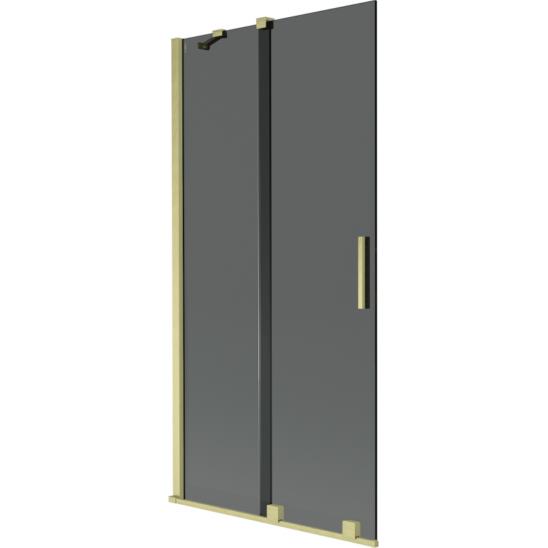 Mexen Velar kádparaván 2-szárnyú toló 90 x 150 cm, grafit, arany kefe - 896-090-000-41-55