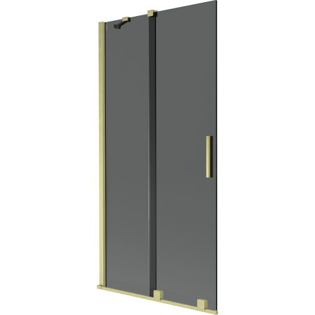 Mexen Velar kádparaván 2-szárnyú toló 90 x 150 cm, grafit, arany kefe - 896-090-000-41-55