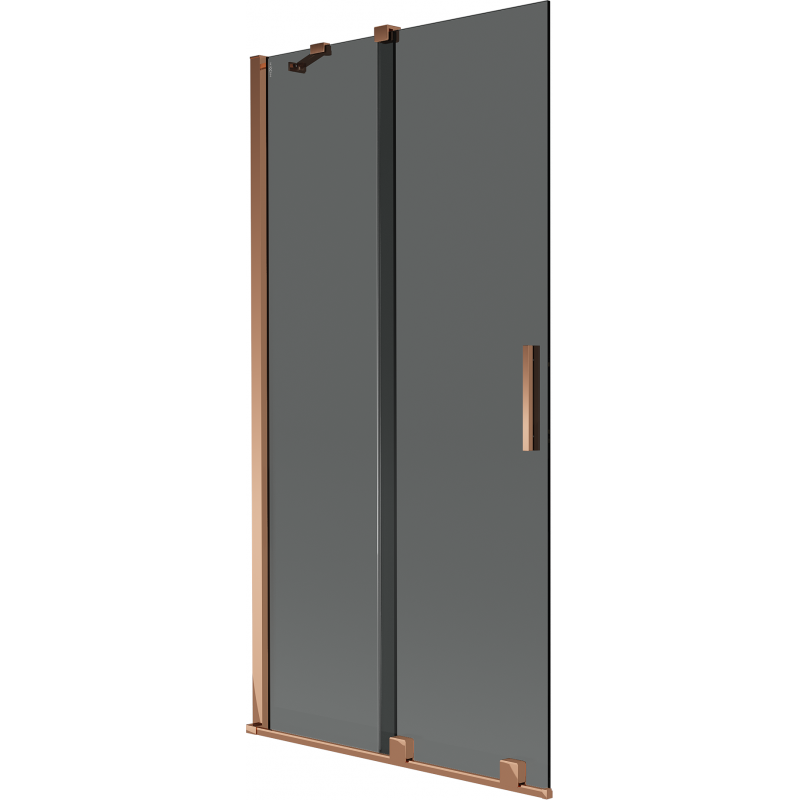 Mexen Velar 2-szárnyú toló kádparaván 90 x 150 cm, grafit, rózsaarany - 896-090-000-41-60