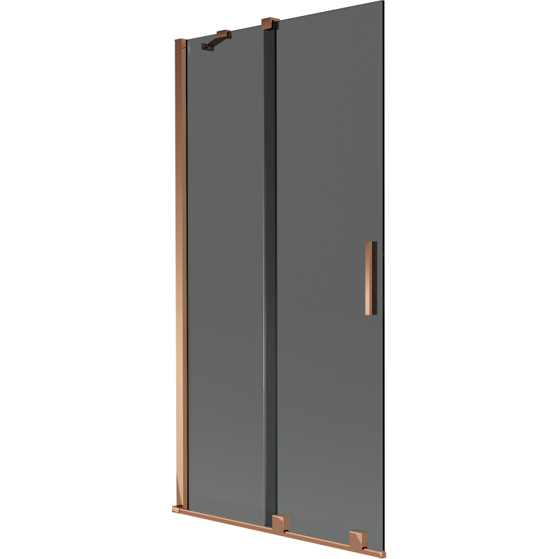 Paravan pentru cadă Mexen Velar cu 2 uși culisante 90 x 150 cm, grafit, aur roz - 896-090-000-41-60