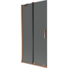 Paravan pentru cadă Mexen Velar cu 2 uși culisante 90 x 150 cm, grafit, aur roz - 896-090-000-41-60
