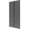 Mexen Velar paravan cadă, 2 uși glisante 90 x 150 cm, grafit, gri armă periat - 896-090-000-41-66