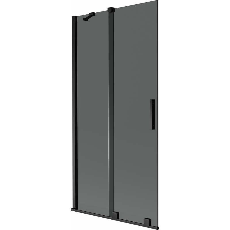 Mexen Velar kétszárnyú toló fürdőszobai paraván 90 x 150 cm, grafit, fekete - 896-090-000-41-70