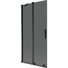 Mexen Velar kétszárnyú toló fürdőszobai paraván 90 x 150 cm, grafit, fekete - 896-090-000-41-70