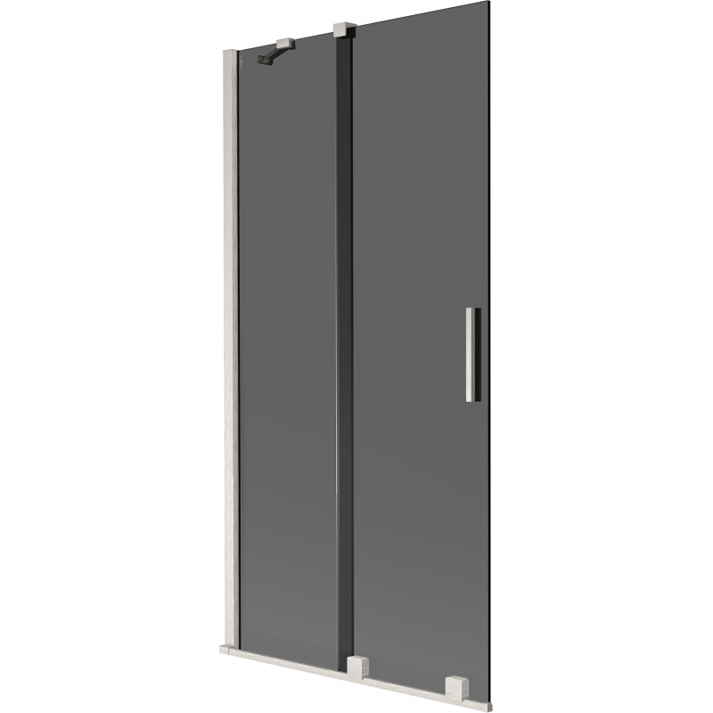 Mexen Velar paravan de cadă cu 2 canaturi glisante 90 x 150 cm, grafit, nichel periat - 896-090-000-41-97