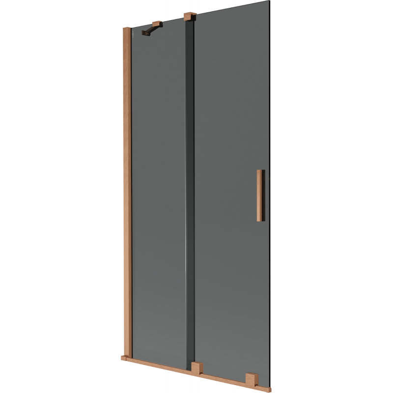 Mexen Velar kádparaván 2-szárnyú tolóajtó 95 x 150 cm, grafit, csiszolt réz - 896-095-000-41-65