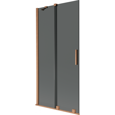 Mexen Velar kádparaván 2-szárnyú tolóajtó 95 x 150 cm, grafit, csiszolt réz - 896-095-000-41-65