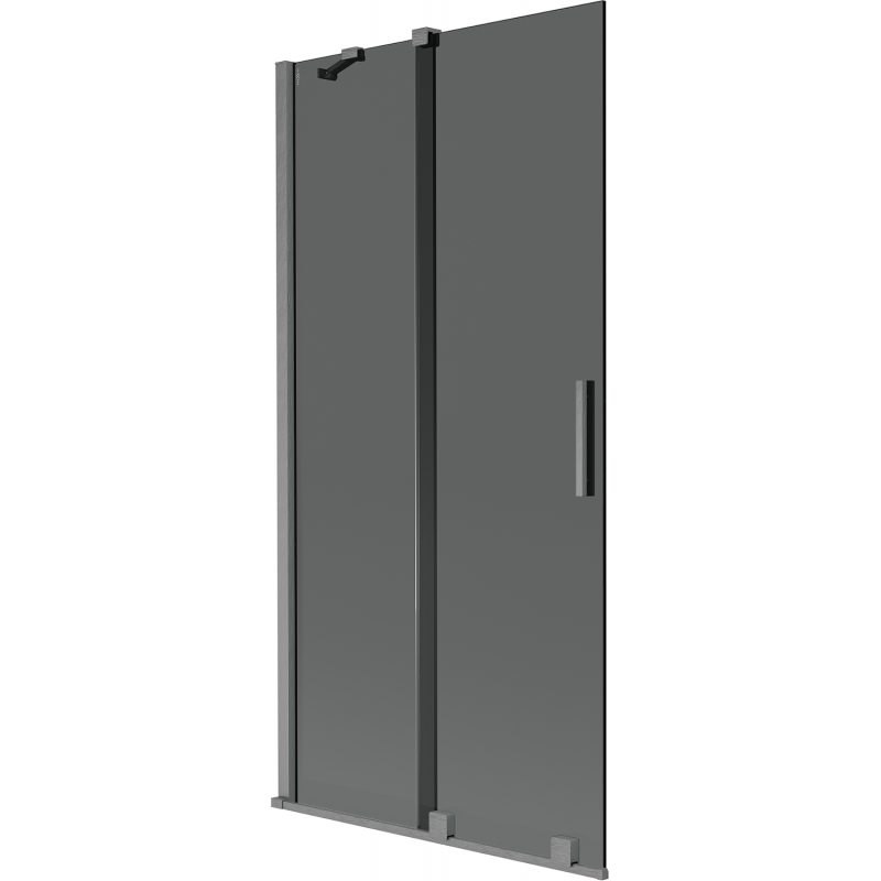 Mexen Velar paravan de baie cu 2 uși glisante 95 x 150 cm, grafit, gun gray periat - 896-095-000-41-66