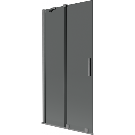 Mexen Velar kétszárnyú, 95 x 150 cm-es zuhanyfal, grafit, gun gray kefés - 896-095-000-41-66