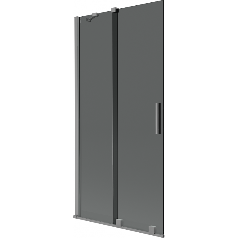 Mexen Velar paravan cadă de baie culisant cu 2 canate 95 x 150 cm, grafit, gun metal - 896-095-000-41-95