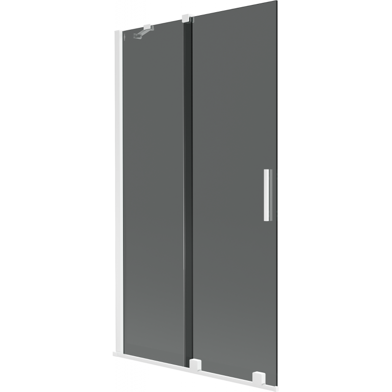 Mexen Velar paravan pentru cadă, 2 foi, culisabil, 100 x 150 cm, grafit, alb - 896-100-000-41-20