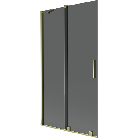 Mexen Velar 2-szárnyú, toló zuhanyfal 100 x 150 cm, grafit, arany - 896-100-000-41-50