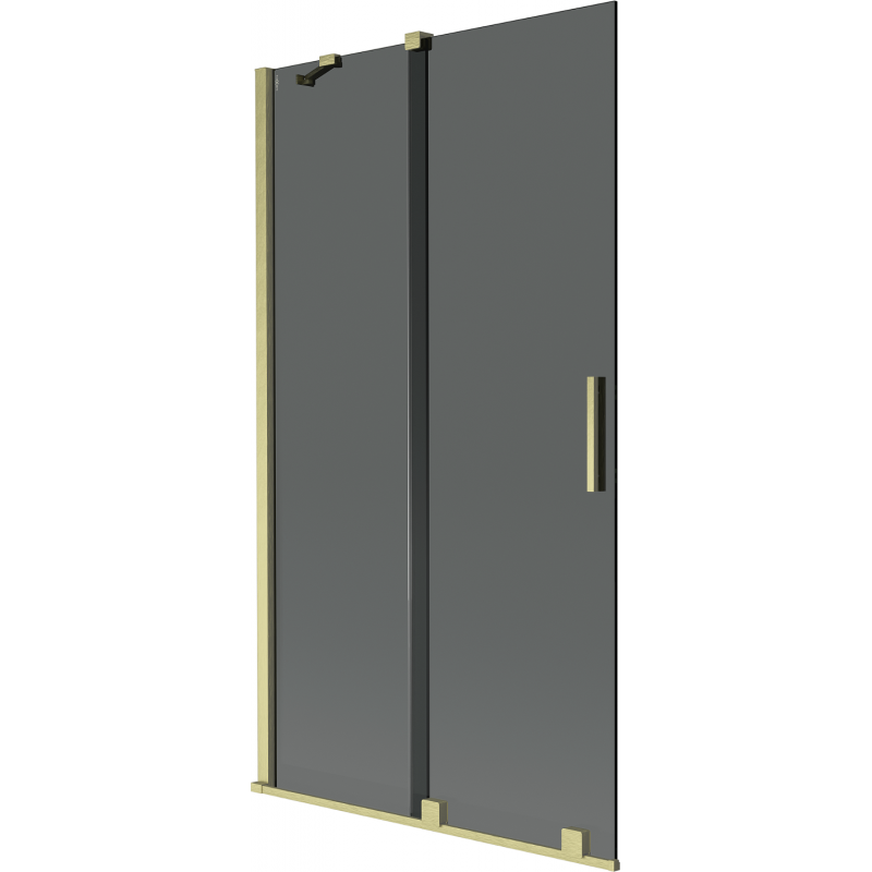 Mexen Velar paravan cadă, 2 panouri mobile, 100 x 150 cm, grafit, auriu periat - 896-100-000-41-55