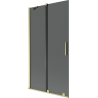 Mexen Velar paravan cadă, 2 panouri mobile, 100 x 150 cm, grafit, auriu periat - 896-100-000-41-55