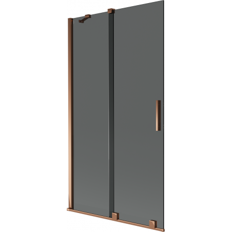 Paravan cadă Mexen Velar cu 2 canaturi glisante 100 x 150 cm, grafit, aur roz - 896-100-000-41-60