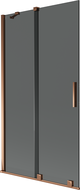 Paravan cadă Mexen Velar cu 2 canaturi glisante 100 x 150 cm, grafit, aur roz - 896-100-000-41-60
