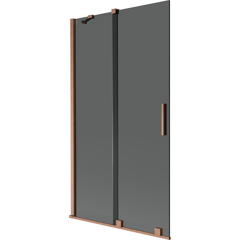 Paravan cadă cu 2 uși Mexen Velar, glisant, 100 x 150 cm, grafit, cupru periat - 896-100-000-41-65