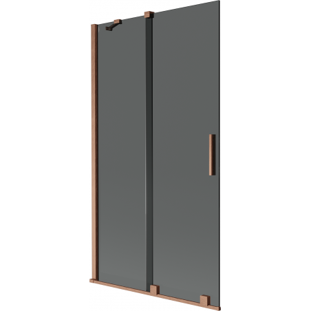 Paravan cadă cu 2 uși Mexen Velar, glisant, 100 x 150 cm, grafit, cupru periat - 896-100-000-41-65