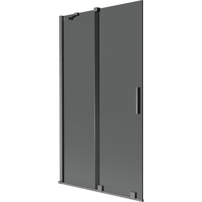 Paravan cadă de baie Mexen Velar 2-din-canate glisant 100 x 150 cm, grafit, gri armă periat - 896-100-000-41-66
