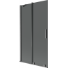 Paravan cadă de baie Mexen Velar 2-din-canate glisant 100 x 150 cm, grafit, gri armă periat - 896-100-000-41-66