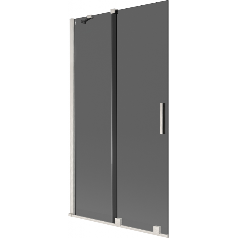 Mexen Velar kádparaván 2-szárnyú toló 100 x 150 cm, grafit, kefélt nikkel - 896-100-000-41-97