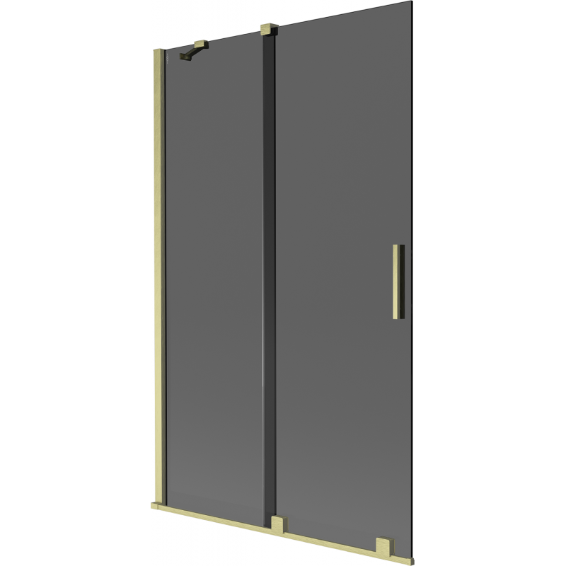Mexen Velar paravan de cadă 2-brațe glisant 110 x 150 cm, grafit, auriu periat - 896-110-000-41-55