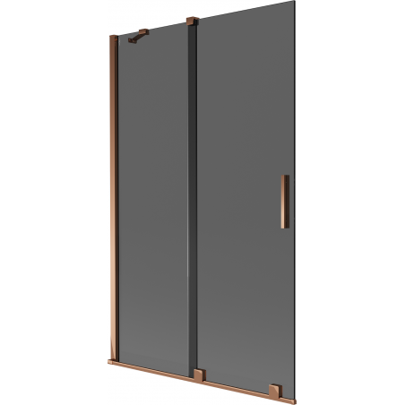 Mexen Velar paravan de baie cu 2 uși glisante 110 x 150 cm, grafit, aur roz - 896-110-000-41-60