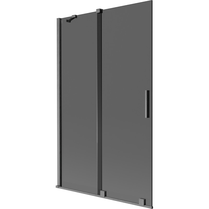 Mexen Velar 2-szárnyú zuhanyfal tolóajtóval 110 x 150 cm, grafit, kefeolt szürke - 896-110-000-41-66