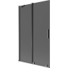 Mexen Velar paravan de cadă cu 2 panouri glisante 110 x 150 cm, grafit, gri armat periat - 896-110-000-41-66