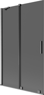 Mexen Velar paravan de cadă cu 2 panouri glisante 110 x 150 cm, grafit, gri armat periat - 896-110-000-41-66