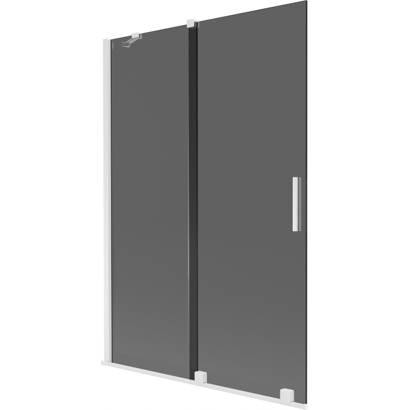 Mexen Velar paravan cadă, cu două aripi glisante 120 x 150 cm, grafit, alb - 896-120-000-41-20