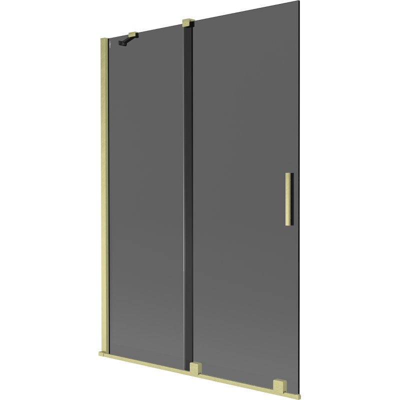 Mexen Velar perete de cadă cu 2 panouri glisante 120 x 150 cm, grafit, auriu periat - 896-120-000-41-55
