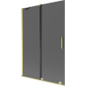 Mexen Velar perete de cadă cu 2 panouri glisante 120 x 150 cm, grafit, auriu periat - 896-120-000-41-55