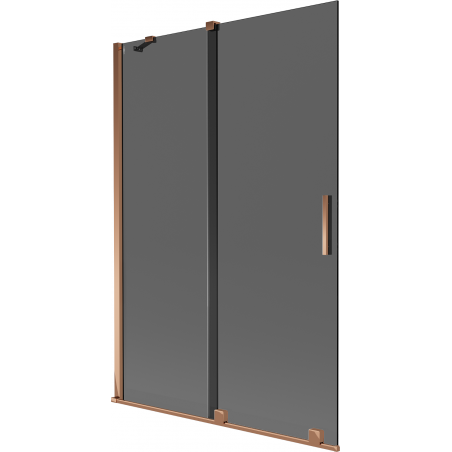 Mexen Velar 2 paneles tolható zuhanyfal 120 x 150 cm, grafit, rózsaarany - 896-120-000-41-60
