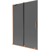 Paravan de baie Mexen Velar 2 aripi culisante 120 x 150 cm, grafit, cupru periat - 896-120-000-41-65
